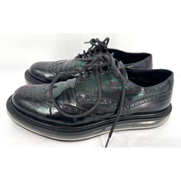 Prada Derby Levitate Black Leather Brogue Air Sole Lace Up Shoes Mens Sz 8 USA - Picture 10 of 15